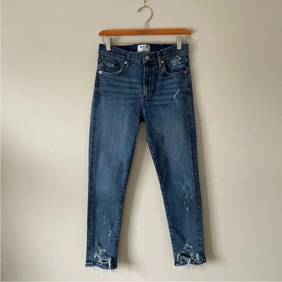Agolde Sophie High Rise Skinny Distressed Cropped Jeans - Size 27 - Picture 2 of 9